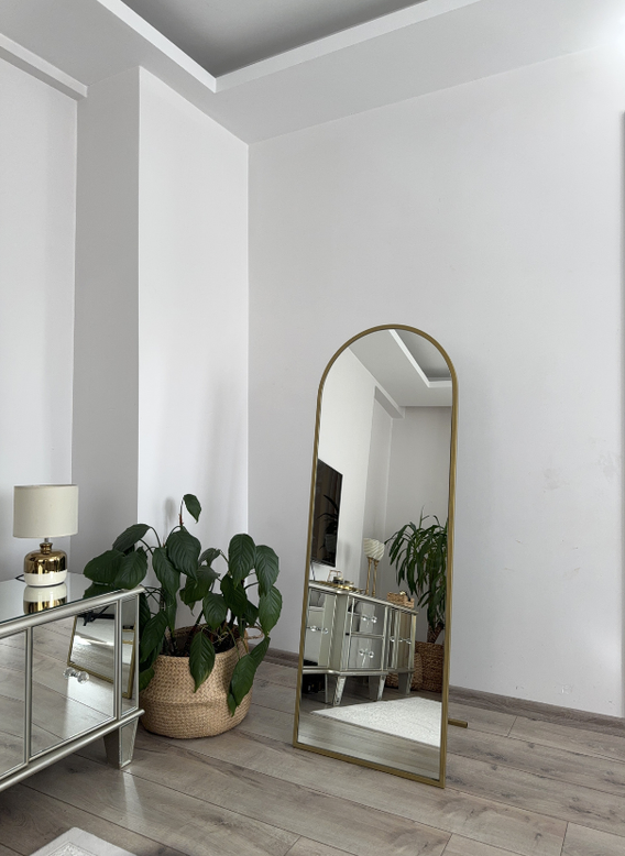 140X50 CM GOLD OVAL AYAKLI BOY AYNASI