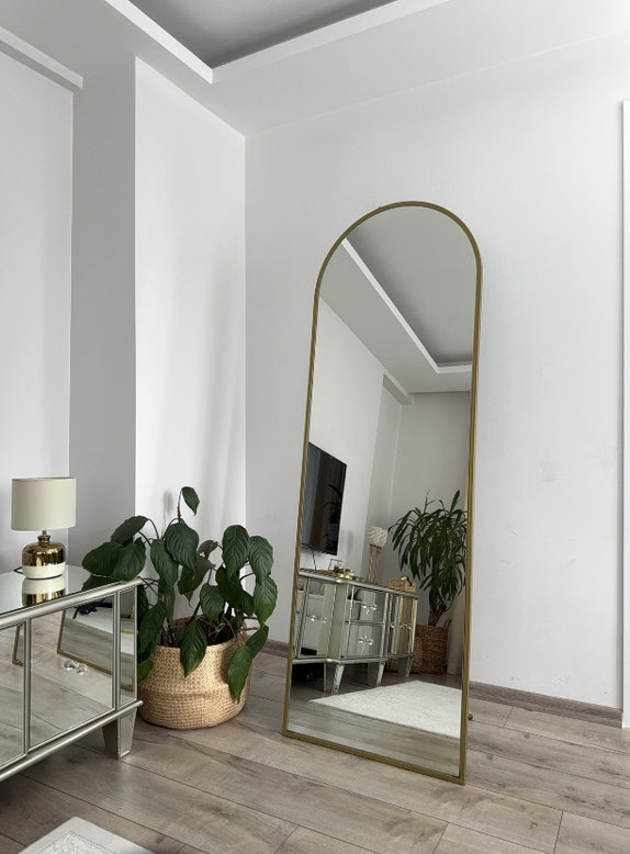 180X60 GOLD OVAL AYAKLI BOY AYNASI