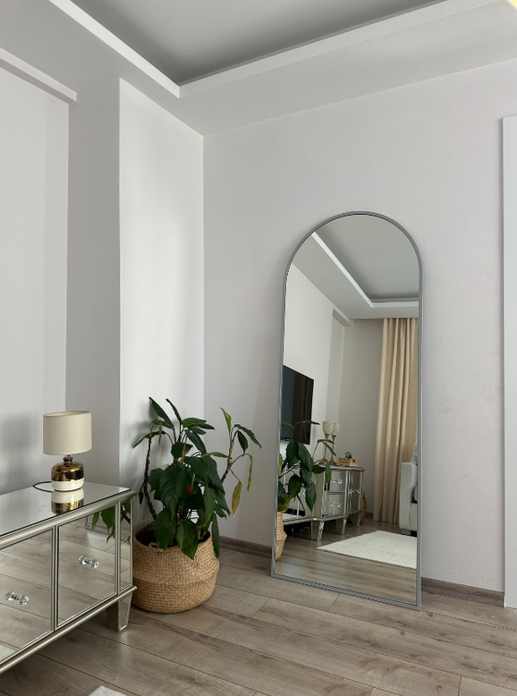 180X70 CM GRİ OVAL AYAKLI BOY AYNASI