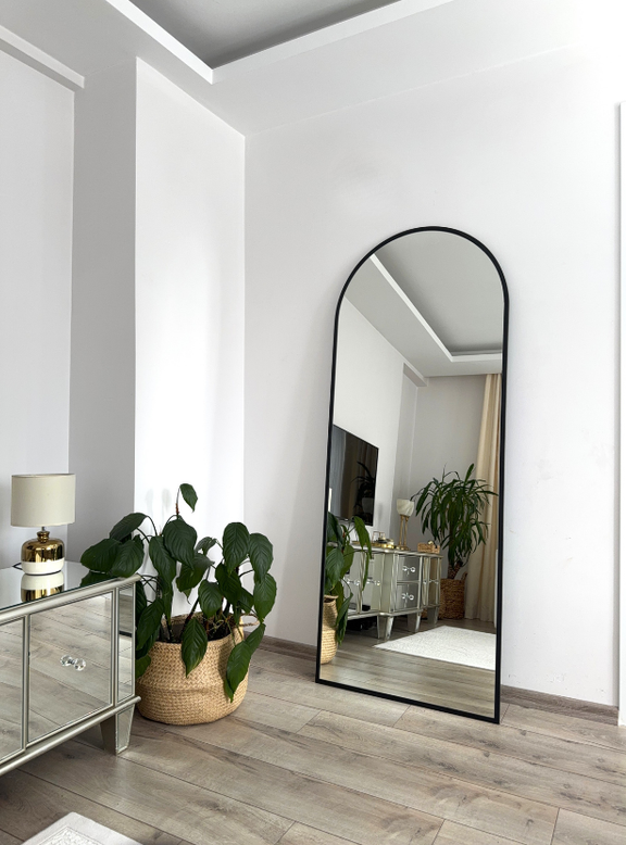 180X70 CM SİYAH OVAL AYAKLI BOY AYNASI