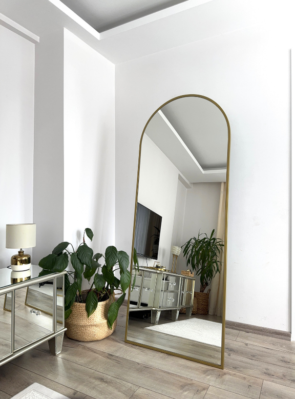 180X70 CM GOLD OVAL AYAKLI BOY AYNASI