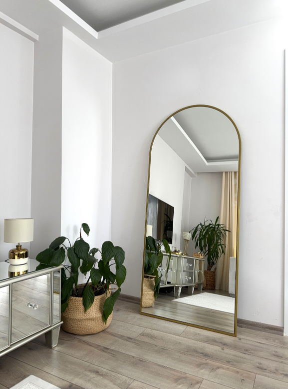 180X80 GOLD OVAL AYAKLI BOY AYNASI