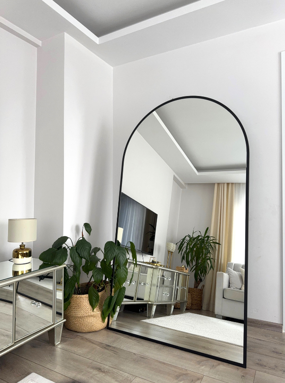 180X100 SİYAH OVAL AYAKLI BOY AYNASI