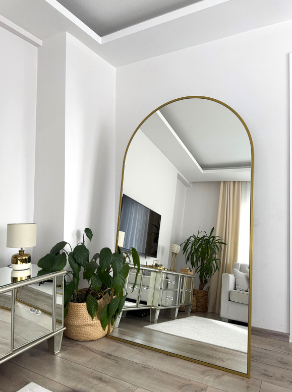 180X100 GOLD OVAL AYAKLI BOY AYNASI